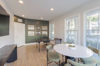 Community co-working lounge at the merchant apartments in charleston, sc 29403